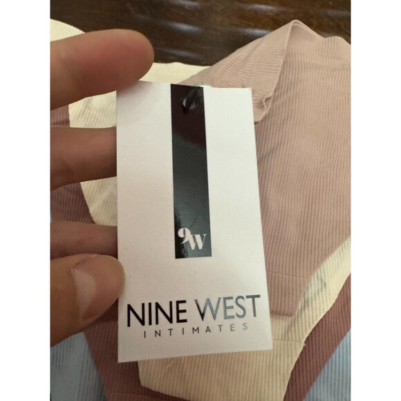 NINE WEST Bonded Logo 5-pack Assorted Bikinis In Mauve/niagara Mist/rose size L - Picture 5 of 7